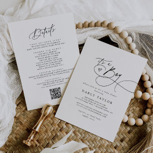 DARCY Classic Black White It's A Boy Baby Shower Invitation