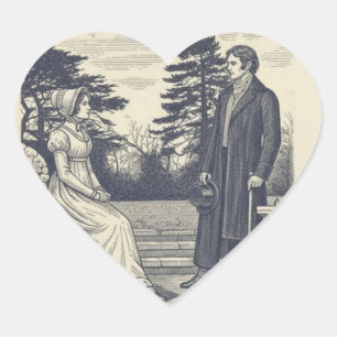 Darcy & Elizabeth scene Heart Sticker