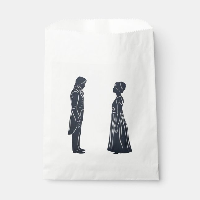 Darcy & Elizabeth silhouettes Favour Bag (Front)