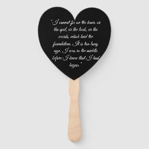 Darcy & Elizabeth silhouettes + quote Hand Fan