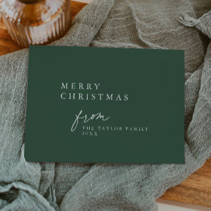 DARCY Green Unique Boho DIY Modern Merry Christmas Holiday Card