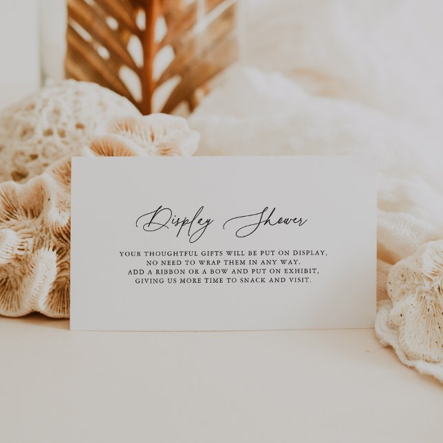 DARCY Modern Minimalist Black White Display Shower Enclosure Card (DARCY Modern Minimalist Black White Display Shower Enclosure Card)