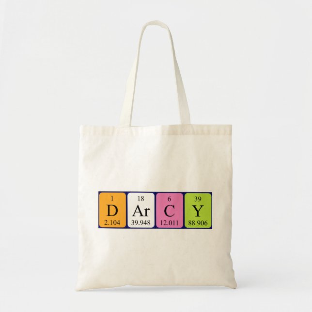 Darcy periodic table name tote bag (Front)