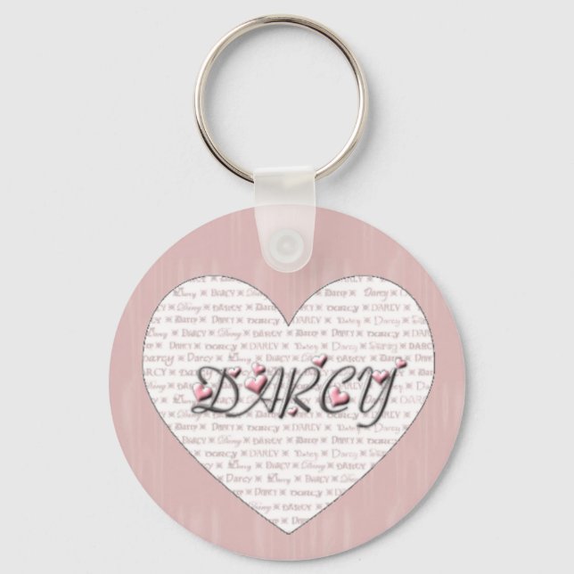 Darcy with Hearts! Key Ring (Front)