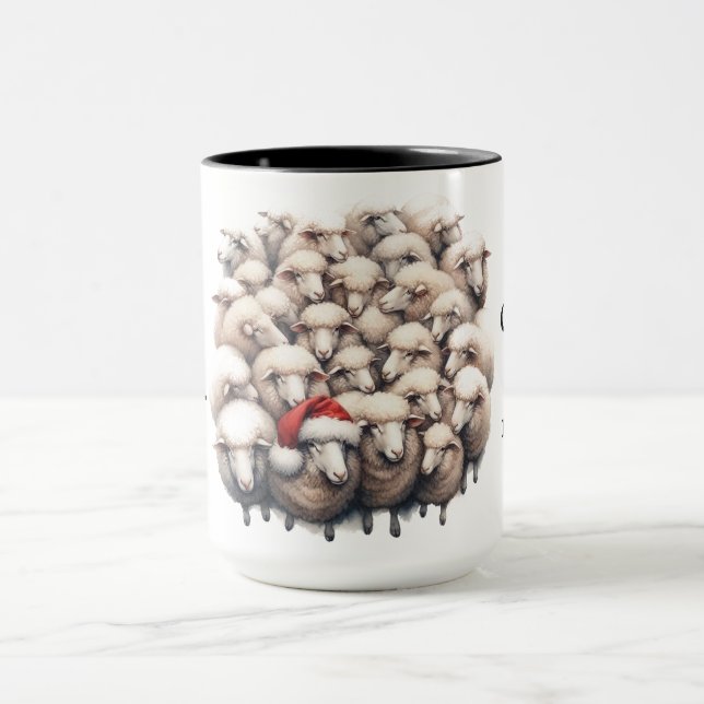 Dare Be Different Sheep Christmas Coffee Mug (Center)