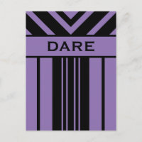 Dare Black and Purple Stripes & Chevrons Postcard