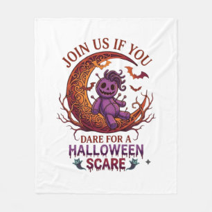 Dare Halloween Scare Purple Voodoo Doll Crescent M Fleece Blanket
