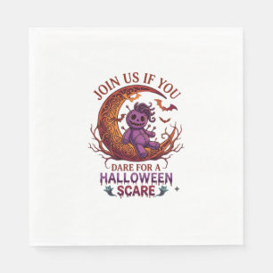Dare Halloween Scare Purple Voodoo Doll Crescent M Napkin