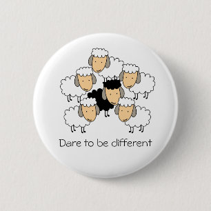 Dare To Be Different Black Sheep 6 Cm Round Badge
