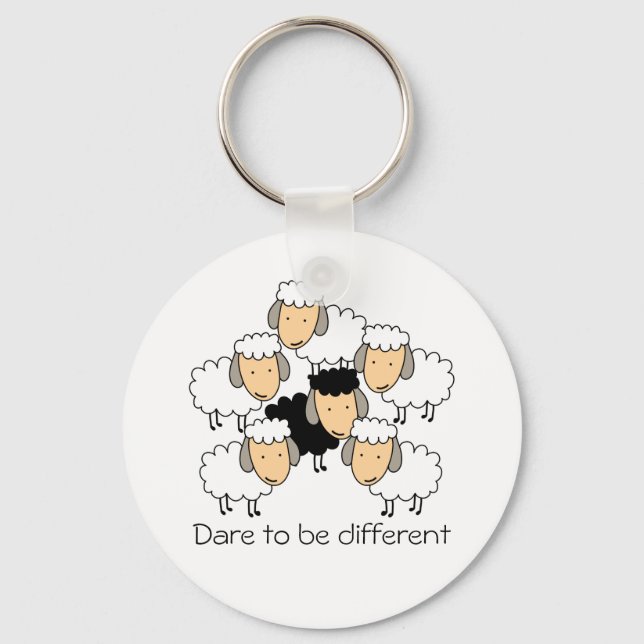 Dare To Be Different Black Sheep Key Ring (Front)