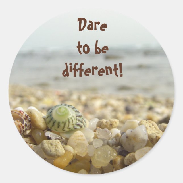 Dare to be different classic round sticker (Front)