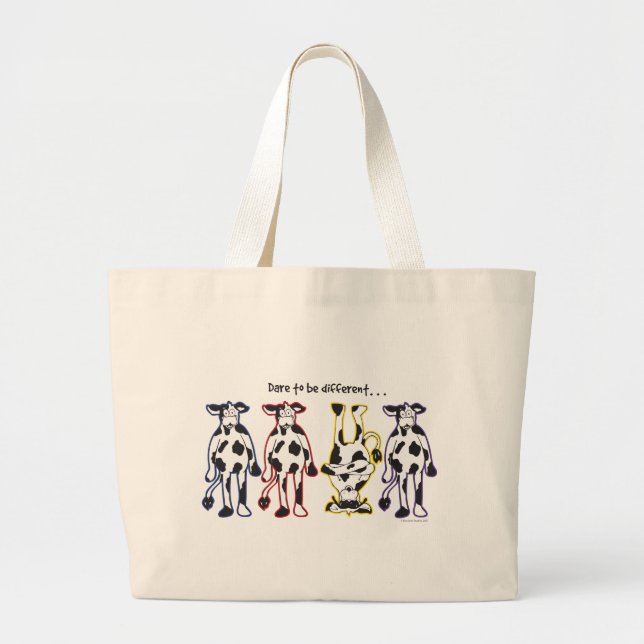 Dare to be different Cows Large Tote Bag (Front)