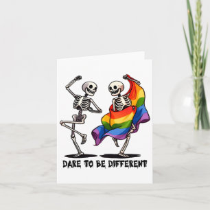 Dare To Be Different Dancing Skeletons Lgbt Pride Card