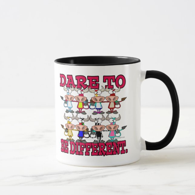 DARE TO BE DIFFERENT funny COWS Mug (Right)