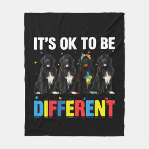 Dare To Be Different   Funny Newfie   Cute Newfie Fleece Blanket
