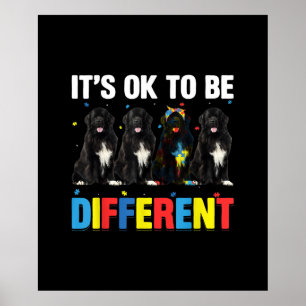 Dare To Be Different Funny Newfie Cute Newfie Poster