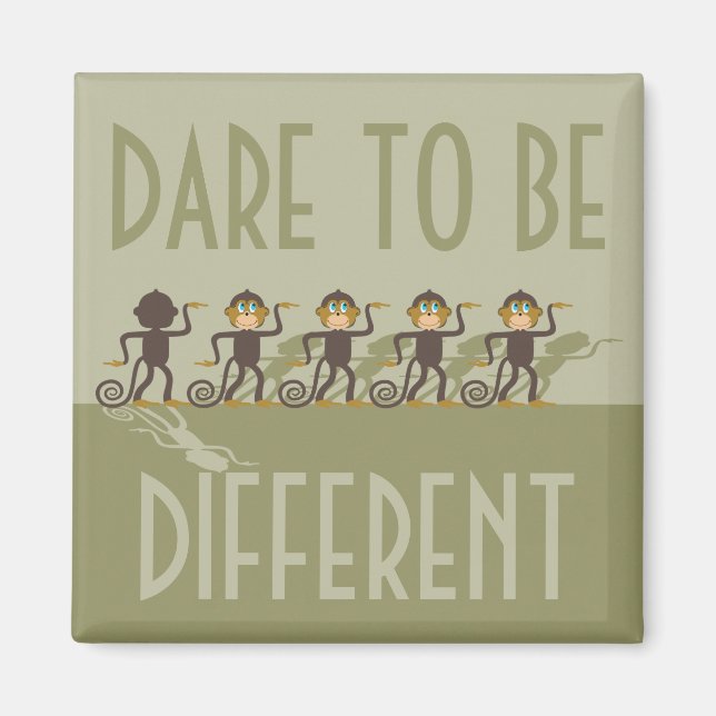 Dare to be different, monkeys, safari magnet (Front)