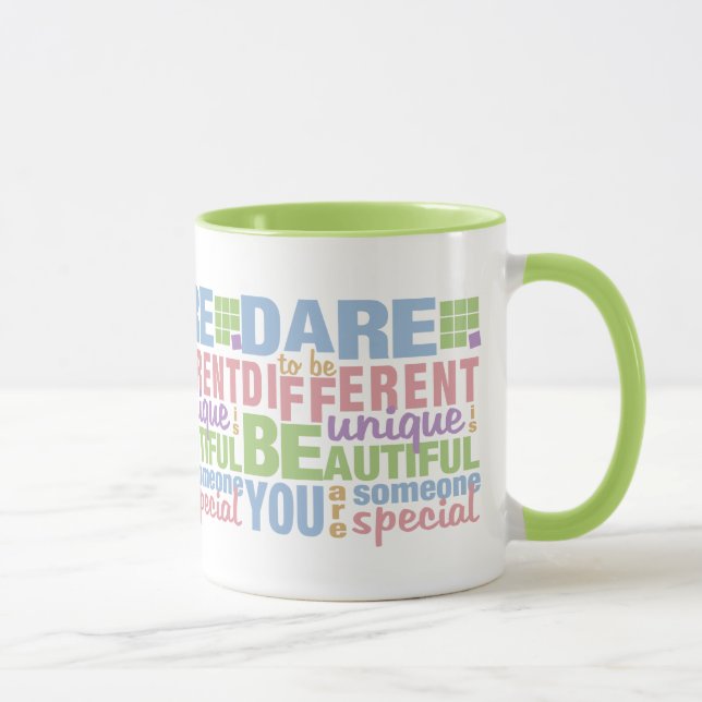 Dare To Be Different mugs - choose style & colour (Right)
