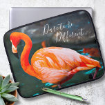 Dare to be Different Pink Flamingo Photo Modern Laptop Sleeve<br><div class="desc">I love how flamingos stand out from all other birds. “Dare to be different” whenever you use this stylish, stunning photography neoprene laptop sleeve of a bright orange pink flamingo sunning itself on a warm summer’s day. Makes a great gift for someone special! You can easily personalise this neoprene laptop...</div>