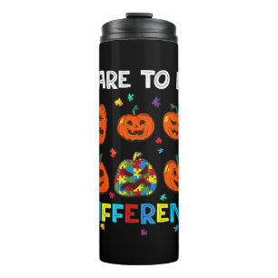 Dare To Be Different Pumpkin Autism Halloween Thermal Tumbler