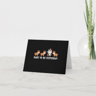 Dare To Be Different Unicorn Horse Cute Graphic Card