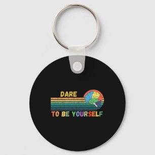 Dare To Be Yourself Autism Neurodiversity Sunset M Key Ring