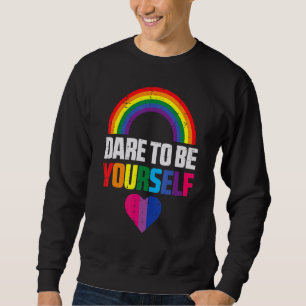 Dare To Be Yourself Bisexual Heart Cute Bi Pride F Sweatshirt