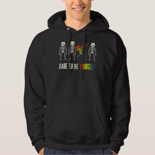 Dare To Be Yourself Cute Lgbt Pride Hoodie
