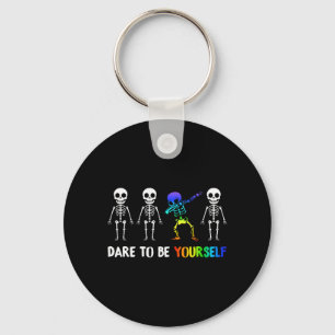 Dare To Be Yourself Shirt _ Cute Lgbt Pride Key Ring