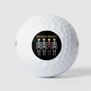Dare To Be Yourself Skeleton Cute LGBT Pride Gift Golf Balls