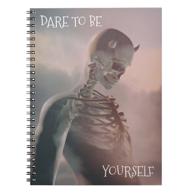 Dare To Be Yourself. Skeleton with horns Notebook (Front)