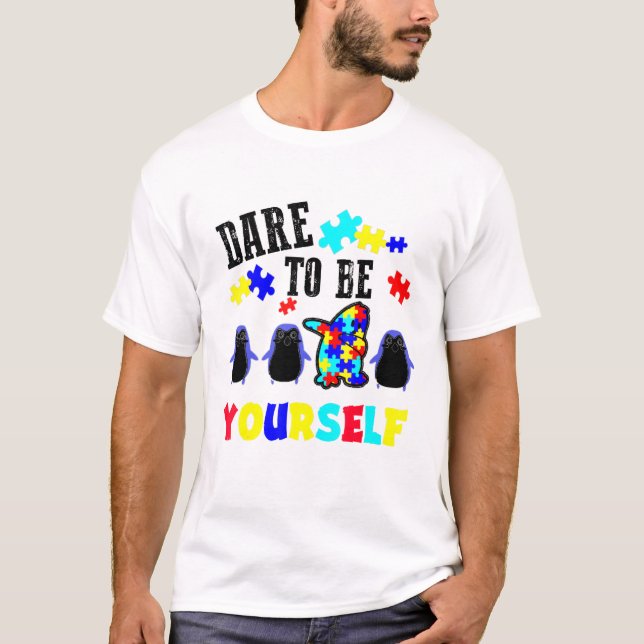 Dare To Be Yourself Tee Cute Lgbt Pride Awareness  (Front)