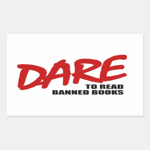 DARE to read banned books Rectangular Sticker