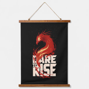 Dare to Rise – Phoenix-Inspired Motivational Hanging Tapestry