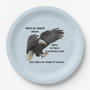 Dare to Stand Alone, American Bald Eagle Edition Paper Plate