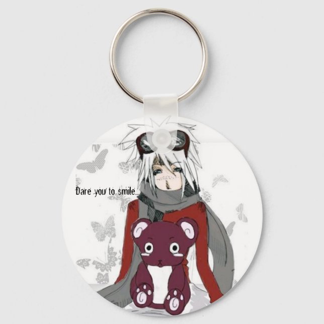 Dare you to smile...Keychain! Key Ring (Front)