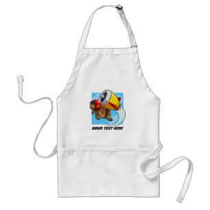 Daredevil Flying Tortoise with a Jet Pack Cartoon Standard Apron