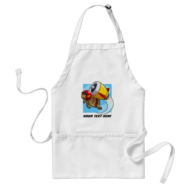 Daredevil Flying Tortoise with a Jet Pack Cartoon Standard Apron (Front)