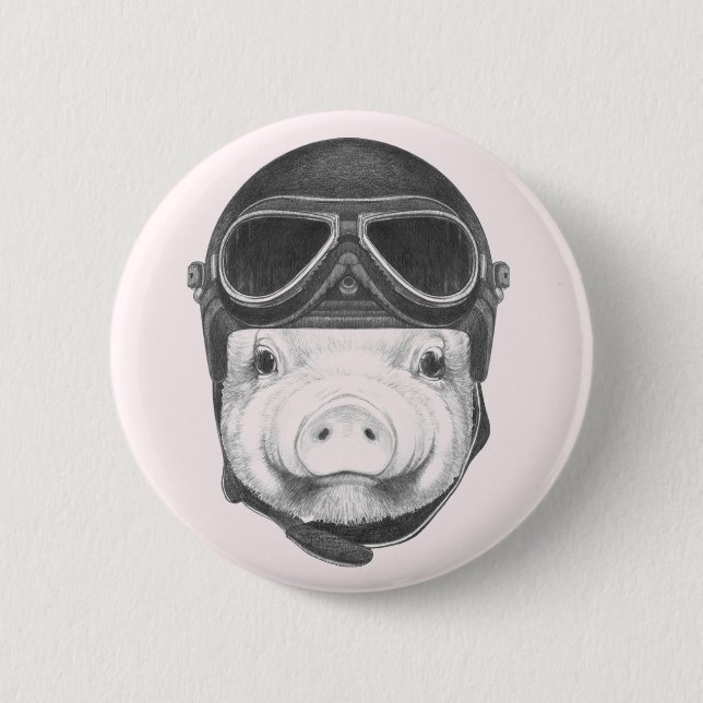 Daredevil Pig 6 Cm Round Badge (Front)