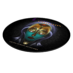 Daria Cyborg Queen Round Glass Cutting Board