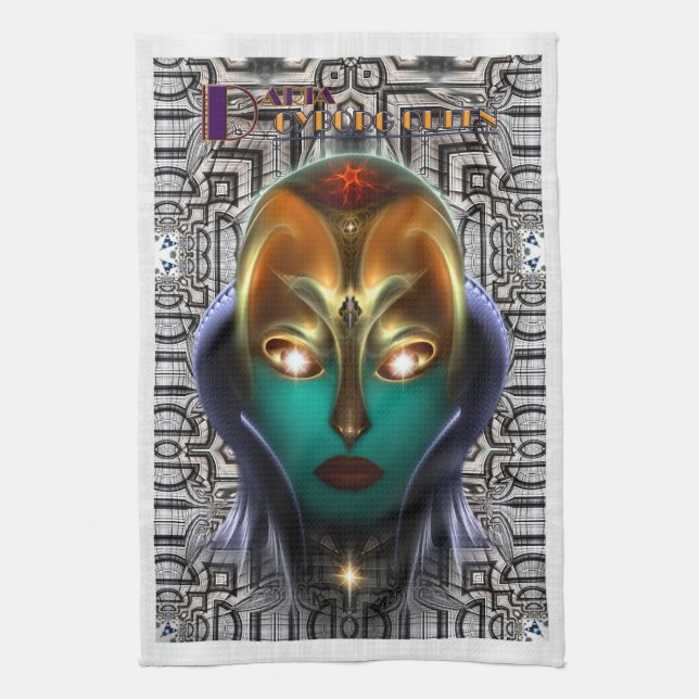 Daria Cyborg Queen Tech Tea Towel (Vertical)
