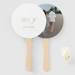 Daria Taupe Modern Wedding Hand Fan