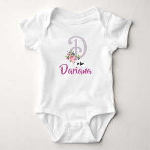 Dariana Name Baby Outfit Letter Romper Floral Girl Bodysuit