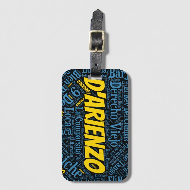 D'Arienzo Tango Word Art Luggage Tag (Front Vertical)