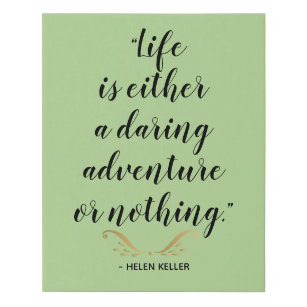 Daring Adventure Keller Quote Faux Canvas Print