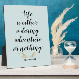 Daring Adventure Keller Quote Plaque