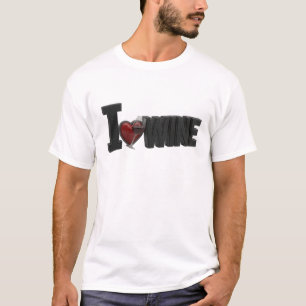 Daring Black I LOVEW WINE Statement Design T-Shirt