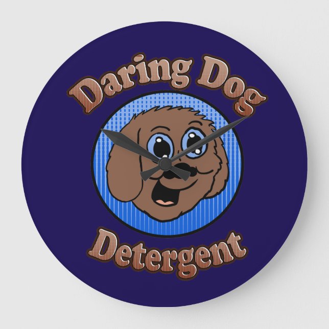 Daring Dog Detergent Large Clock (Front)