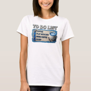 Daring Gold COFFEE PLAY WITH DOG Art Composition T-Shirt