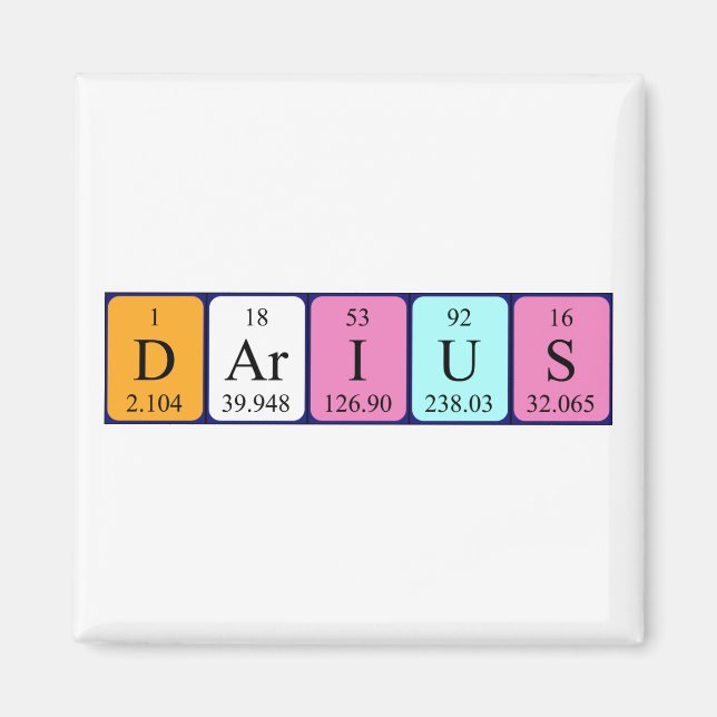 Darius periodic table name magnet (Front)